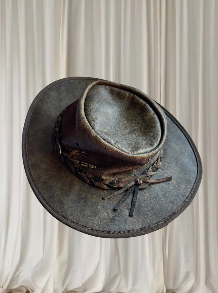 Barmah Australia Kangaroo Leather Outback Hat - Durable Brown Fedora - Image 1