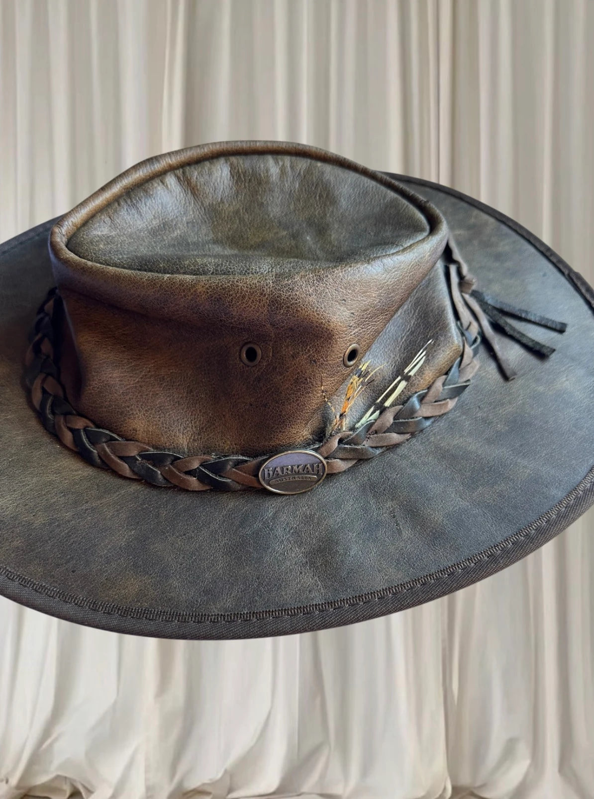Barmah Australia Kangaroo Leather Outback Hat - Durable Brown Fedora - Image 4