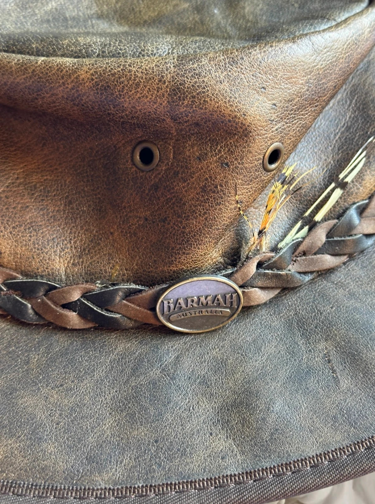 Barmah Australia Kangaroo Leather Outback Hat - Durable Brown Fedora - Image 5