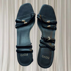 Novo Verone Black Strappy Square Toe Sandals - Gold Hardware - Image 6
