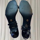 Novo Verone Black Strappy Square Toe Sandals - Gold Hardware - Image 7