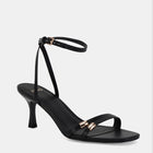 Novo Verone Black Strappy Square Toe Sandals - Gold Hardware - Image 1