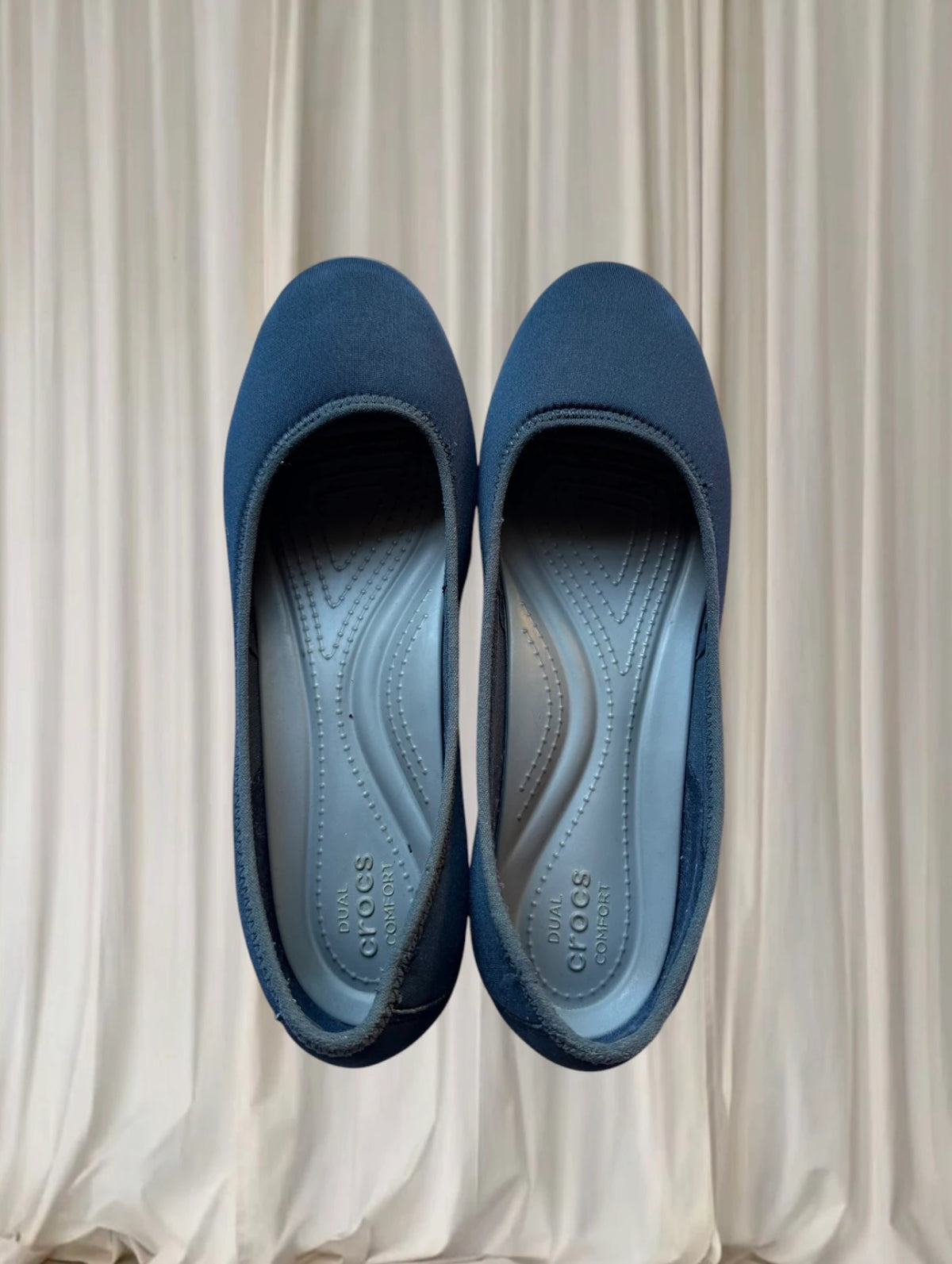 Crocs Dual Comfort Flats - Comfortable Navy Blue Slip-On Shoes 10 - Image 1