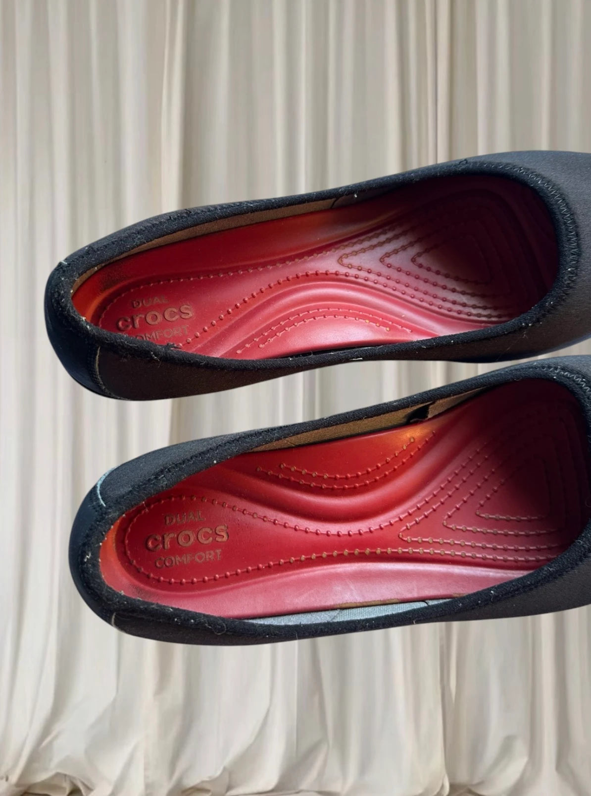 Crocs Women's Dual Comfort Flats - Comfortable Black Slip-On Shoes - Image 3