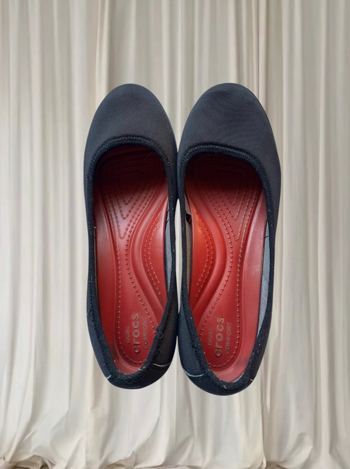 Crocs Women's Dual Comfort Flats - Comfortable Black Slip-On Shoes - Image 1