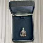 Sterling Silver Square Garnet Cluster Pendant - Elegant Vintage Style - Image 1