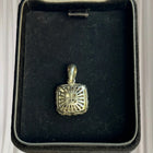 Sterling Silver Square Garnet Cluster Pendant - Elegant Vintage Style - Image 5