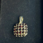 Sterling Silver Square Garnet Cluster Pendant - Elegant Vintage Style - Image 4