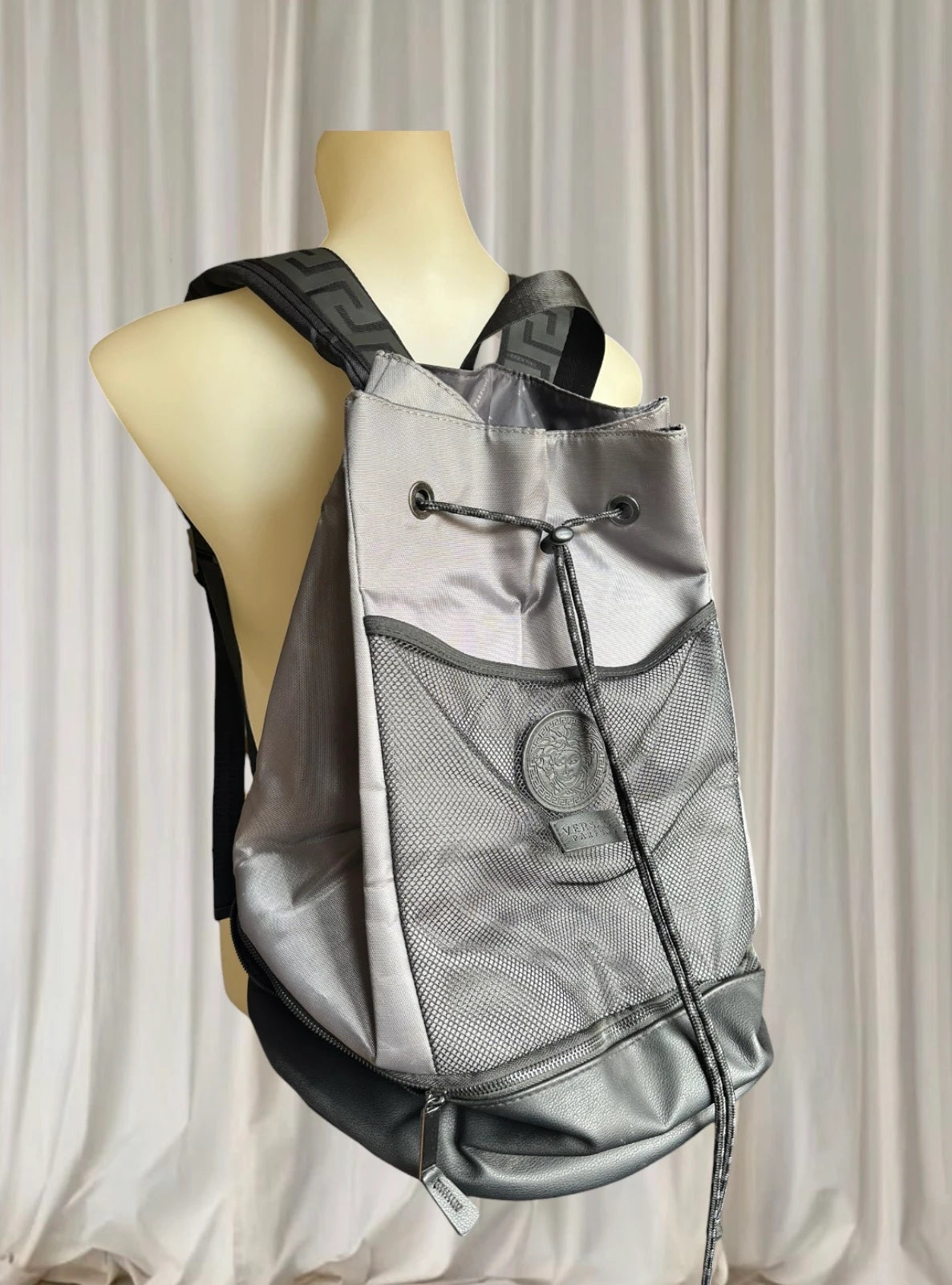 Versace Drawstring Backpack - Iconic Greca Pattern Unisex Sport Bag - Image 3