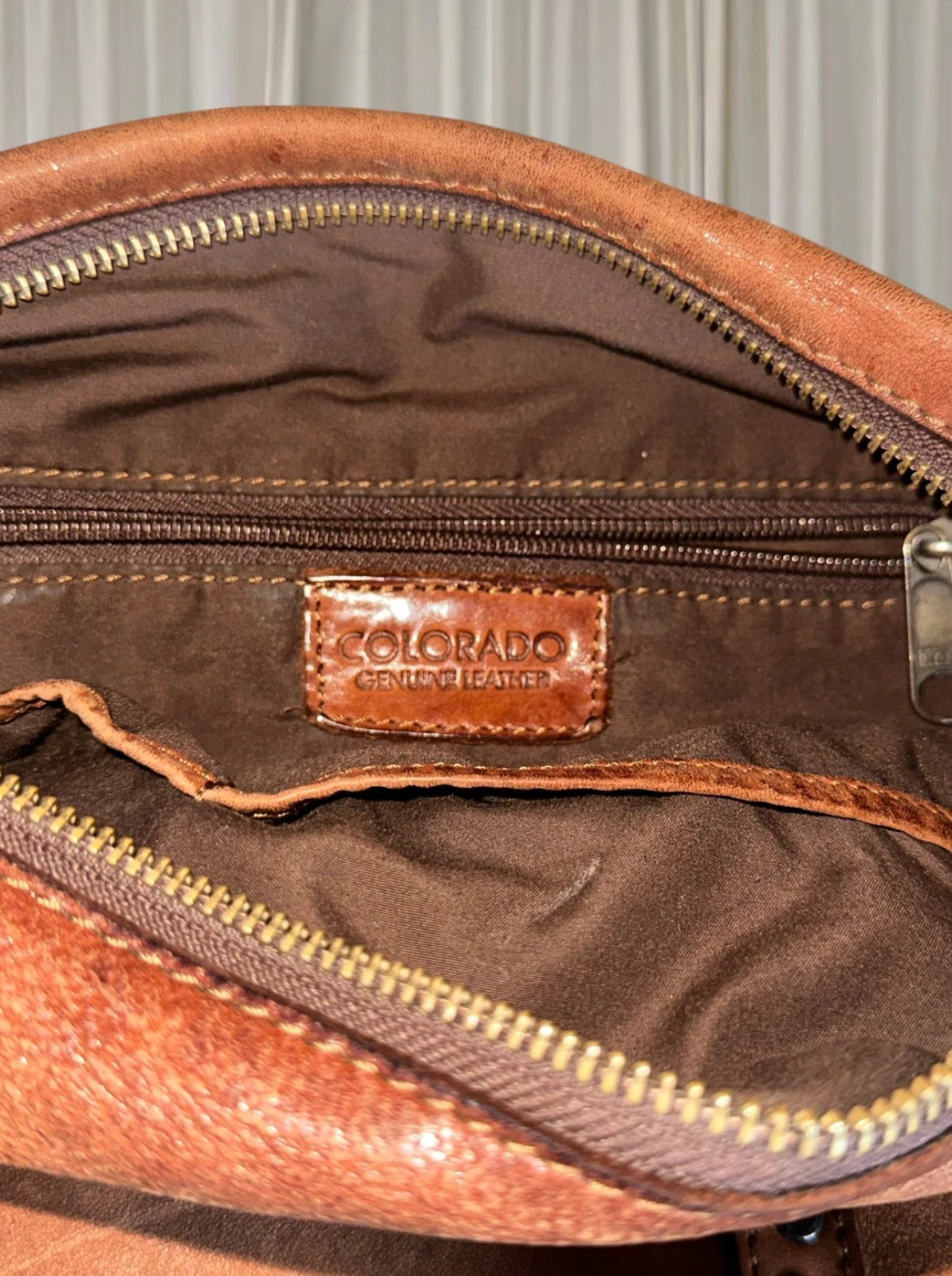 Colarado Leather Crossbody Bag - Vintage Brown Genuine Leather - Image 5