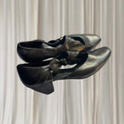 Vintage Valeria Grossi Mary Jane Heels - Premium Black Leather with Knot Detail - Image 1