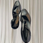 Vintage Valeria Grossi Mary Jane Heels - Premium Black Leather with Knot Detail - Image 6