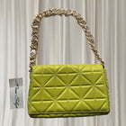 Miss Shop Quilted Shoulder Bag - Lime Green With Chain Strap - Image 3
