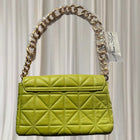 Miss Shop Quilted Shoulder Bag - Lime Green With Chain Strap - Image 4