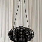 Coast Diamante Oval Clutch Bag - Silver Crystal Evening Minaudiere - Image 2