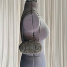 Coast Diamante Oval Clutch Bag - Silver Crystal Evening Minaudiere - Image 1
