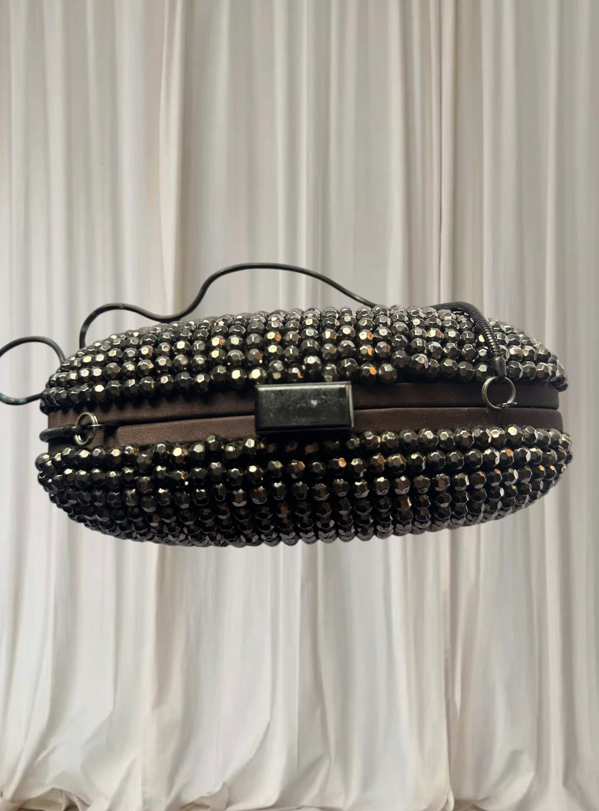 Coast Diamante Oval Clutch Bag - Silver Crystal Evening Minaudiere - Image 4