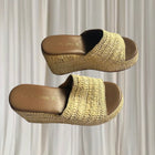 Mister Zimi Woven Raffia Platform Slides - Comfortable Beige Wedge Sandals 39 - Image 3