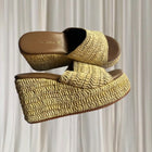 Mister Zimi Woven Raffia Platform Slides - Comfortable Beige Wedge Sandals 39 - Image 1