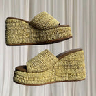 Mister Zimi Woven Raffia Platform Slides - Comfortable Beige Wedge Sandals 39 - Image 6