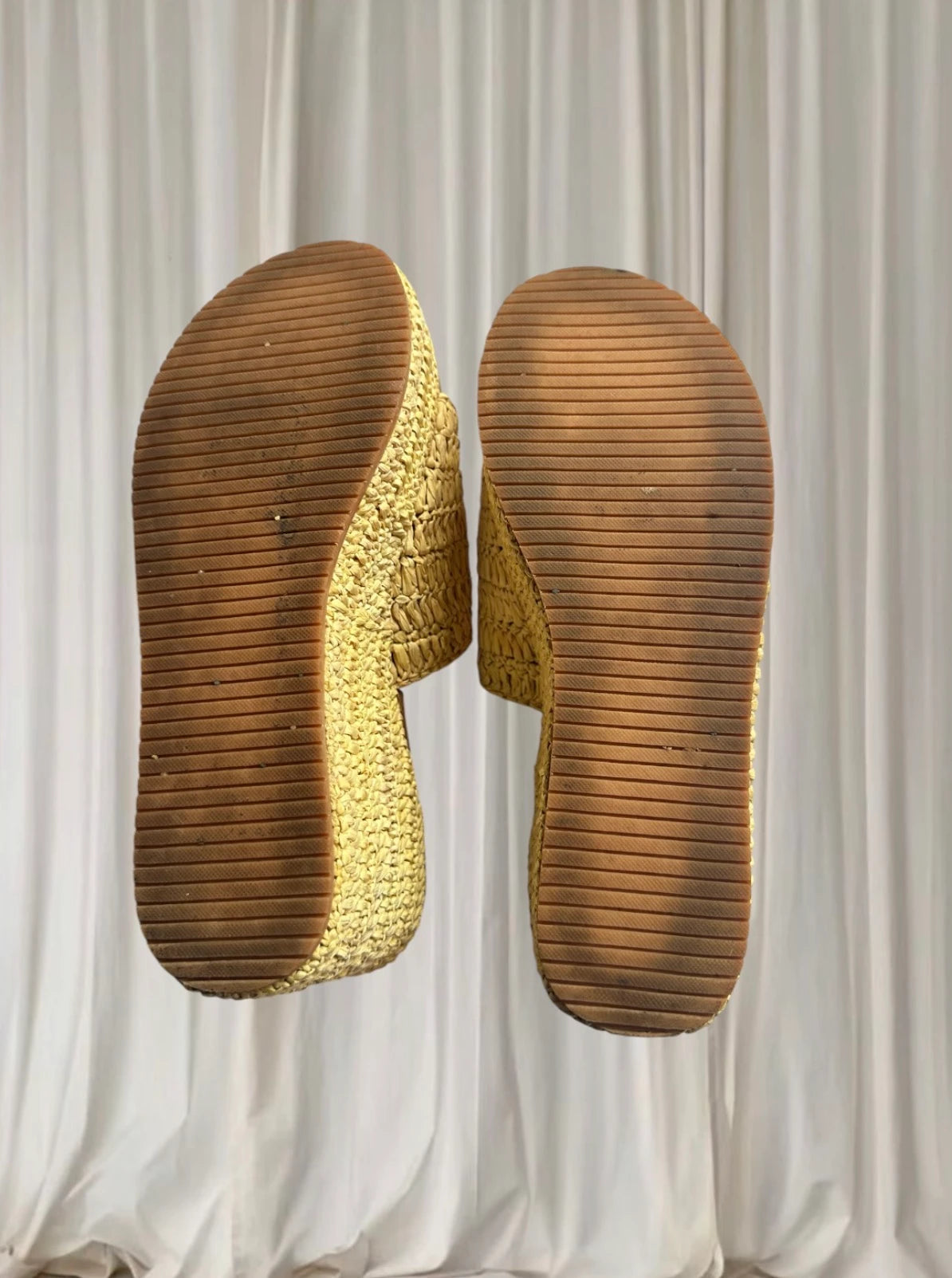 Mister Zimi Woven Raffia Platform Slides - Comfortable Beige Wedge Sandals 39 - Image 7