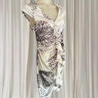 Charlie Brown Satin Midi Dress - Elegant Ruched Floral Print - Image 1