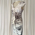 Charlie Brown Satin Midi Dress - Elegant Ruched Floral Print - Image 2
