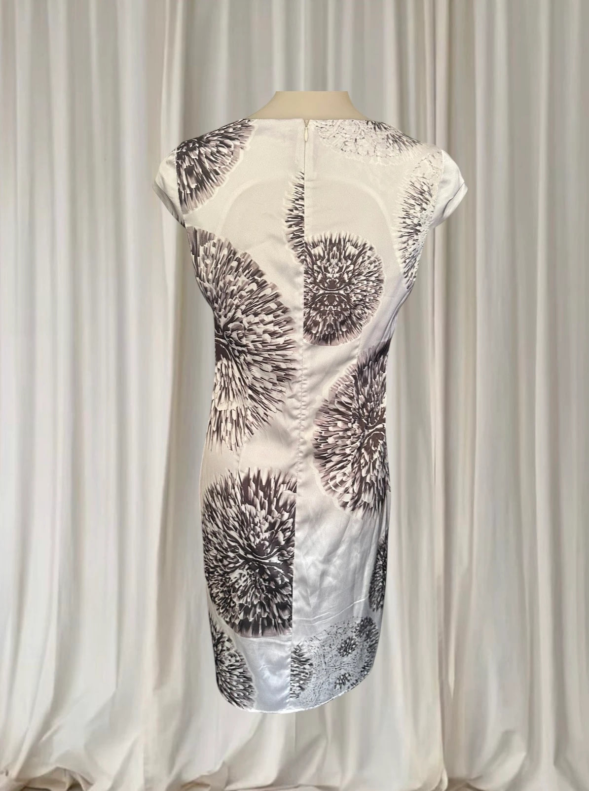 Charlie Brown Satin Midi Dress - Elegant Ruched Floral Print - Image 4