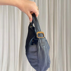 Oroton Shoulder Bag - Vintage Black Leather With Gold Tone Hardware - Image 3