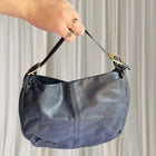 Oroton Shoulder Bag - Vintage Black Leather With Gold Tone Hardware - Image 4