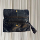 David Lawrence Leather Clutch - Sophisticated Foldover Design with Tassel - Image 2