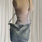 Evity Genuine Leather Bucket Bag - Vintage Black Crossbody Handbag - Image 1