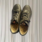Revere Orthotic Friendly Sneakers - Khaki Metallic Leather Size 41 - Image 3