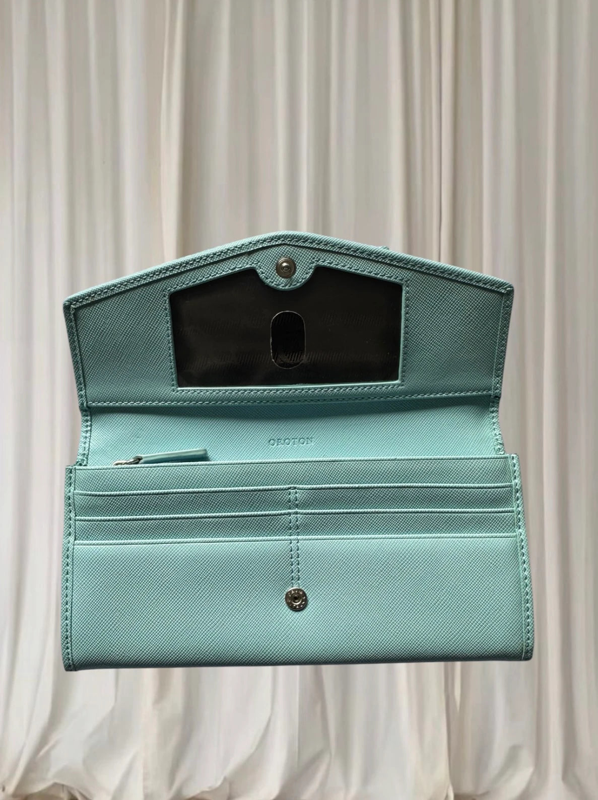 Oroton Saffiano Leather Continental Wallet - Pale Blue - Image 4