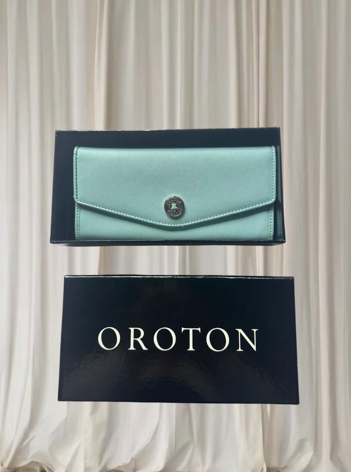 Oroton Saffiano Leather Continental Wallet - Pale Blue - Image 1