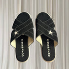 Converse One Star Cross Strap Slides - Black Canvas Sandals - Image 1