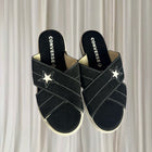 Converse One Star Cross Strap Slides - Black Canvas Sandals - Image 4