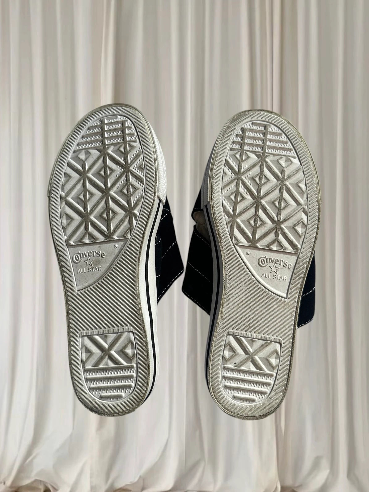 Converse One Star Cross Strap Slides - Black Canvas Sandals - Image 6