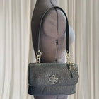 Guess Y2K Shoulder Bag - Iconic Logo Embossed Classic Black Handbag - Image 1