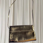 Hermes Metallic Gold Envelope Crossbody Bag - Elegant Evening Accessory - Image 4