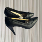 Serra Women's Stiletto Pumps - Elegant Black Pointed Toe Leather Heels AU 6 - Image 1