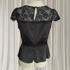 Review Elegant Black Lace Peplum Top - Cap Sleeve Women's AU 10 - Image 4