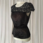 Review Elegant Black Lace Peplum Top - Cap Sleeve Women's AU 10 - Image 3