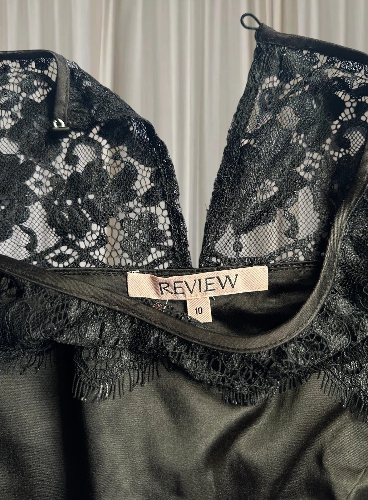 Review Elegant Black Lace Peplum Top - Cap Sleeve Women's AU 10 - Image 5