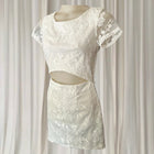 Xenia Boutique White Lace Cut-Out Mini Dress - Size AU 8 - Image 3