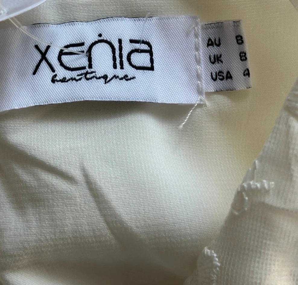 Xenia Boutique White Lace Cut-Out Mini Dress - Size AU 8 - Image 6
