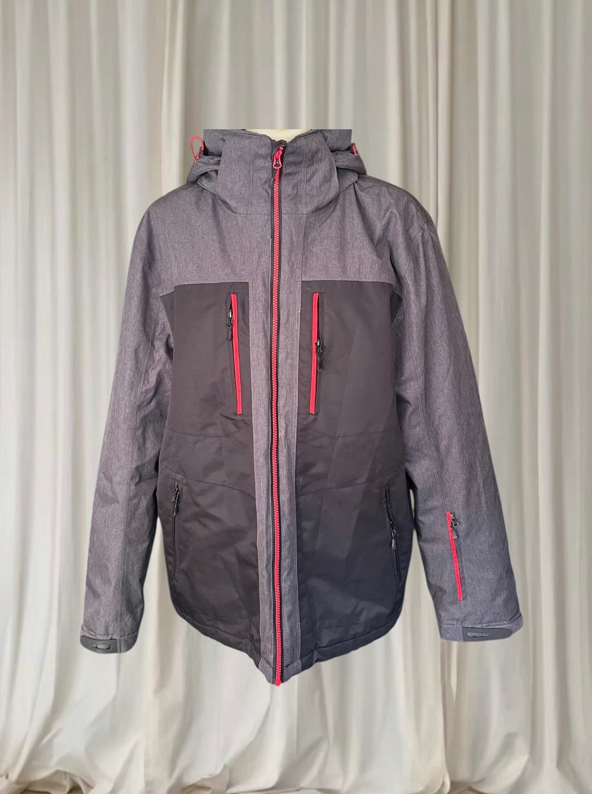 Crane Snow Extreme Men's Ski Jacket - Grey/Black Size L - Image 1