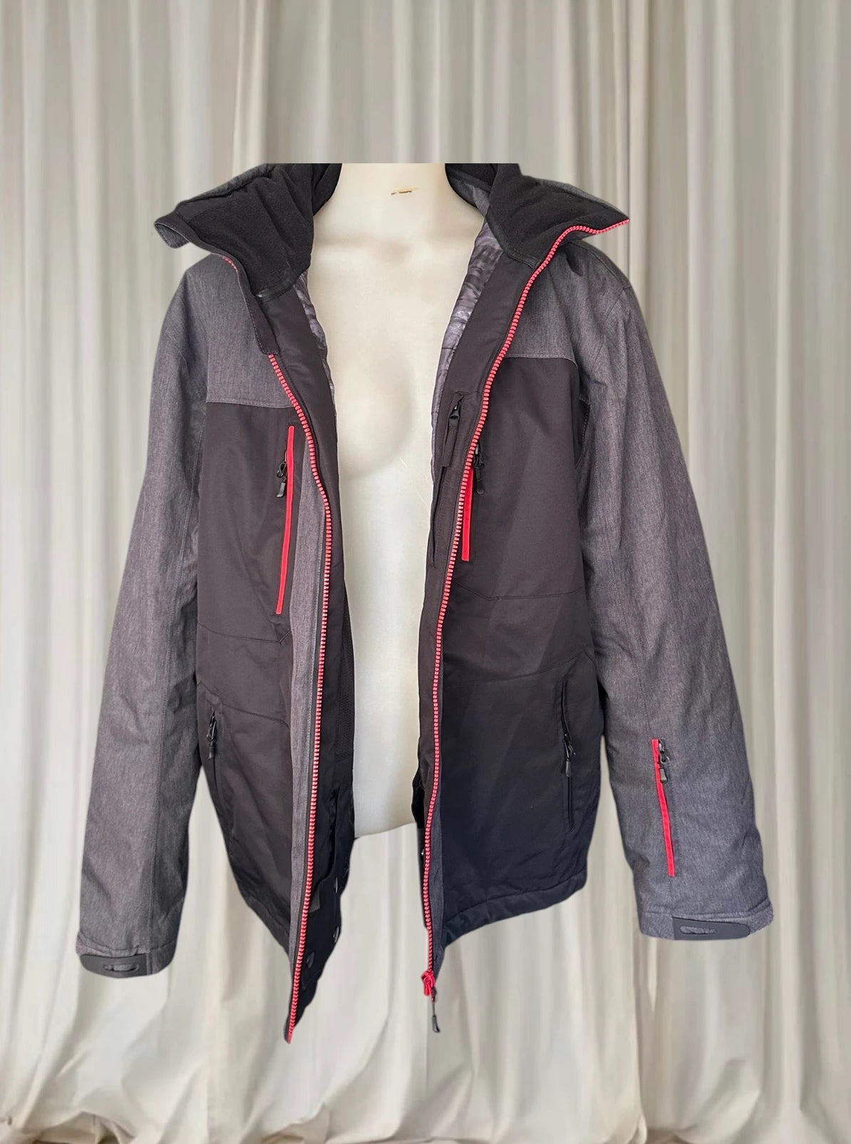Crane Snow Extreme Men's Ski Jacket - Grey/Black Size L - Image 2
