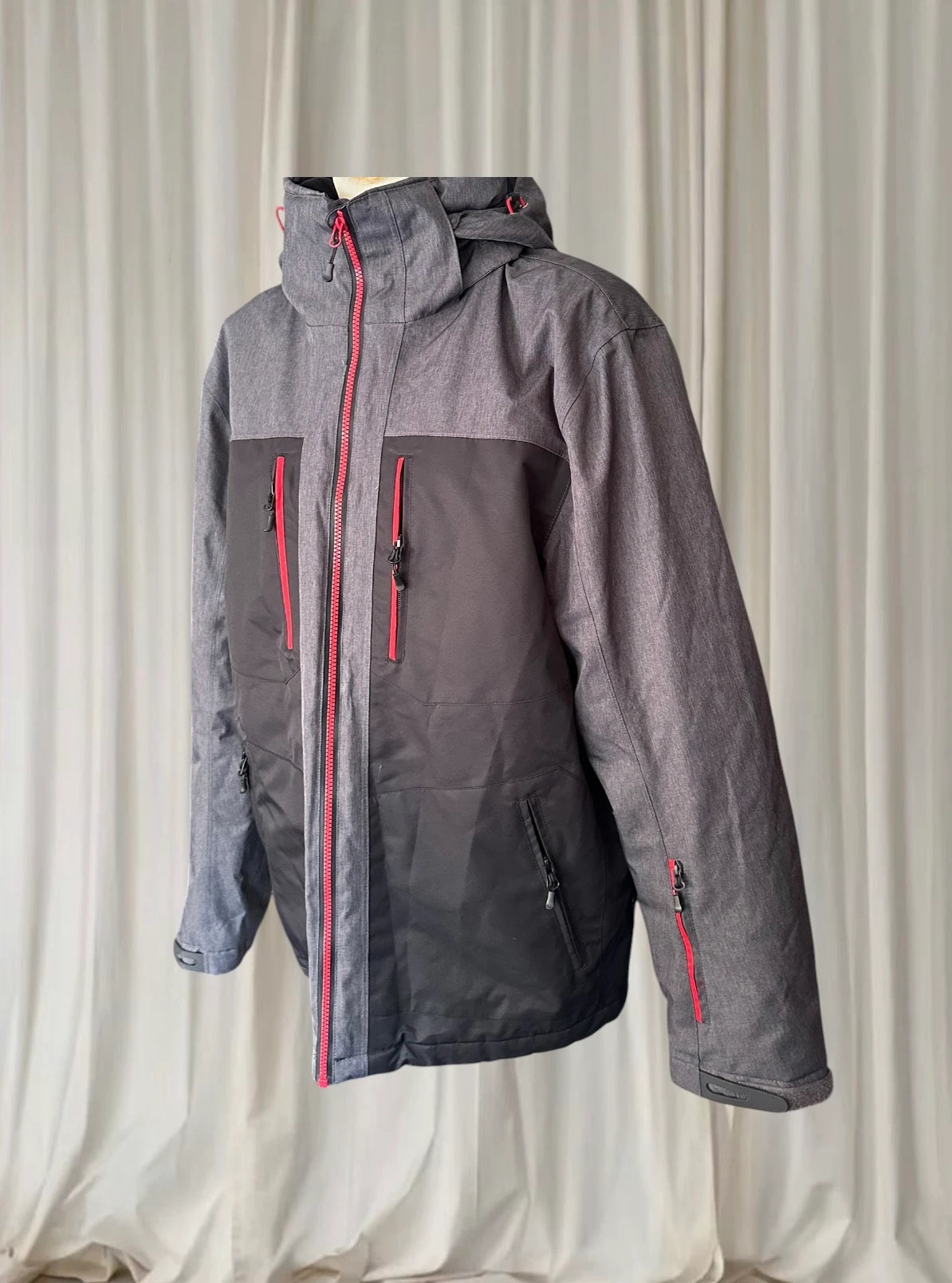 Crane Snow Extreme Men's Ski Jacket - Grey/Black Size L - Image 4