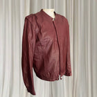 Lowenbur Vintage Leather Bomber Jacket - 80s Burgundy Insulated Style - Image 3